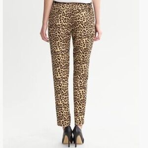 Banana Republic Leopard Print Straight Leg Pants